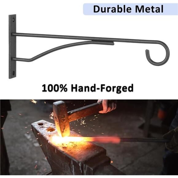 8" Plant Hangers 6 Pack, Hanging Plant Bracket for Wall Fence Porch Outdoor - Picture 5 of 8